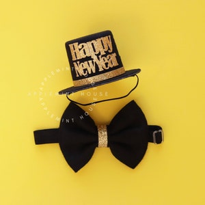 New Years Eve Hat, 2024 New Year hat,  New born photo prop, Mini top hat, Happy New Years, New years black Top hat, 2024 Top Hat for Baby