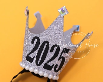 Baby Girl New years eve Crown headband, Newborn Photo Prop Crown, 2025 New born photo prop Hair Accessories, Newborn Baby Photography Outfit