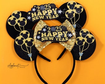 New Years Eve Mickey Ears, Mickey Ears, New Years Eve Party Mouse Ears, Minnie Ears, 2025 New years Minnie ears, Happy New Year Mouse Ears