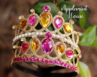Belle Crown, Princess Crown, Belle Gold Crown Headband, Belle Tiara, Birthday Crown, Belle Costume Crown, Girl Birthday Gift