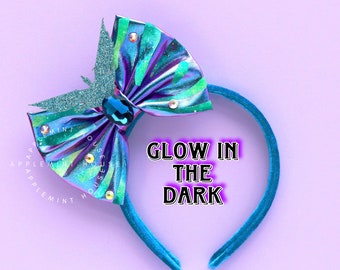 Avtar Glow in the Dark hair bow headband, Avatars bow headband, birthday hair bow for kids, hair bow headband girls toddlers adults
