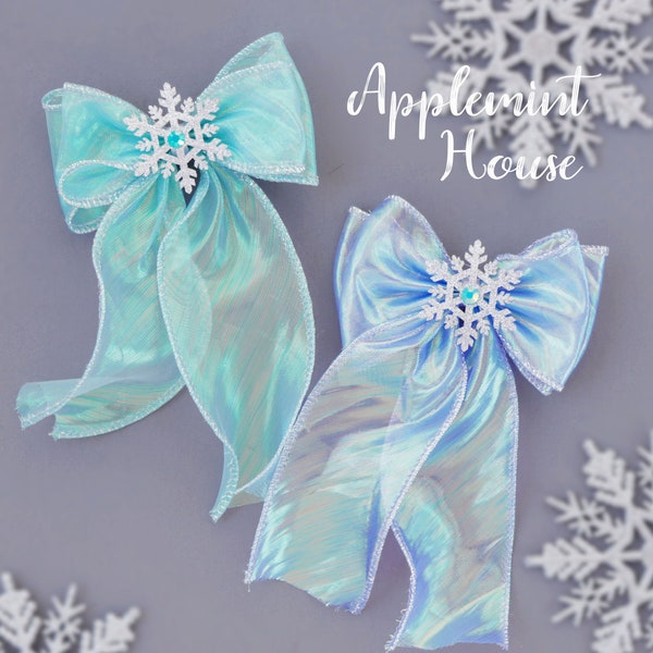 Elsa Hair Clips, Frozen Bow Hair clips, Princess Elsa Hair clips, Hair bow for girls , Kid Elsa Hair Clips, Elsa Hair Bow, Anna Hair bow