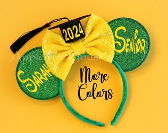 Graduation Ears, Graduation Mickey Ears, Mickey Ears, 2024 Graduation Hat Ears, Minnie Ears, Class of 2024 Ears, Senior Graduation Headband