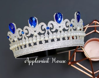 Ice Queen Tiara for Girls, Silver Princess Cosplay Crown, Halloween or Birthday Costume Headband, Adult & Kid Character Accessory