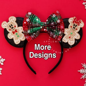 Gingerbread Mouse ears, Mickey Ears, Christmas Minnie ears, Mouse ears headband, Christmas ears, holiday ears, Gingerbread, custom ears
