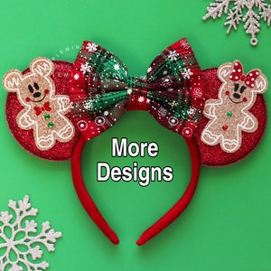 Christmas Gingerbread Mickey ears, Christmas Minnie ears, Mouse ears headband, Christmas ears, holiday ears, Gingerbread, custom ears