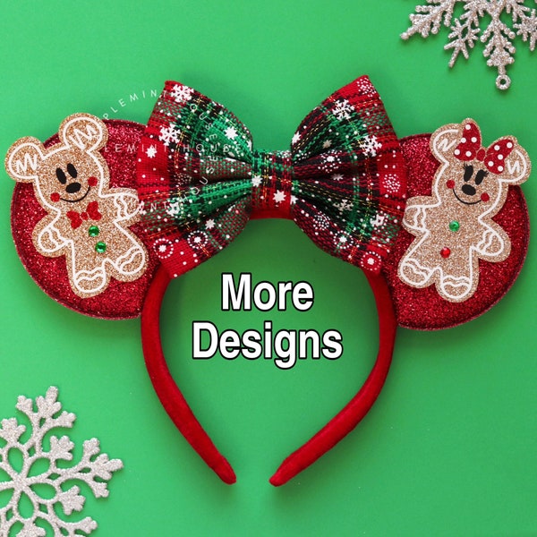 Christmas Gingerbread Mickey ears, Christmas Minnie ears, Mouse ears headband, Christmas ears, holiday ears, Gingerbread, custom ears