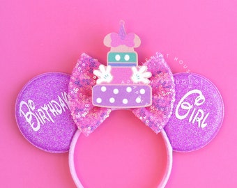 Birthday Girl ears, Birthday Mickey Ears, Minnie Ears, Mickey ears, Birthday ears, Birthday Minnie ears, Custom Mouse Ears Headband