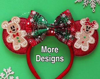 Christmas Gingerbread Mickey ears, Christmas Minnie ears, Mouse ears headband, Christmas ears, holiday ears, Gingerbread, custom ears