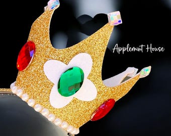 Daisy Crown, Princess Crown, Daisy Dress Up Headband, Halloween Costume crown, Gold Birthday Peach Crown, Cosplay Crown for Kids & Adults