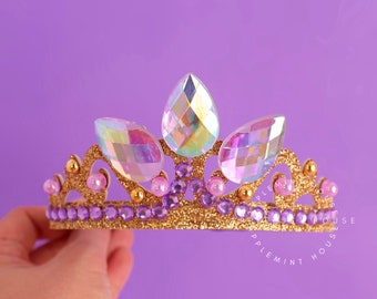 Rapunzer Crown, Rapunzer tiara, Tangle Crown, Princess Gold Glitter Crown, Birthday Crown, Birthday Gifts for Kids, Gifts for Girls