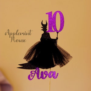 Malficent birthday cake topper, cake topper, Personalized cake topper, Malficent centerpiece, Halloween Cake topper