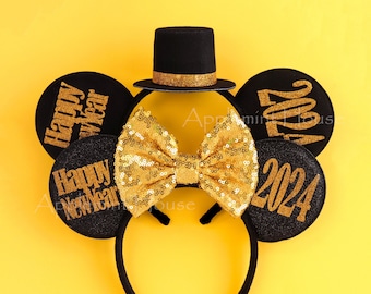 New Years Eve Minnie Ears, 2024 Happy New Years Mickey ears, New years mouse ears, Happy new year Mickey ears, 2024 Minnie ears, 2024 ears