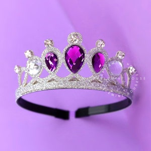 Sofia Crown Headband, Silver & purple Tiara, Birthday crown, Princess Costume Dress up for Babies, Girls  and Kids Gift, Elastic Headband