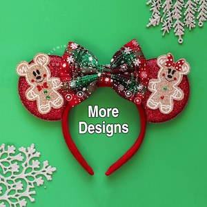 Christmas Gingerbread Mickey ears, Christmas Minnie ears, Mouse ears headband, Christmas ears, holiday ears, Gingerbread, custom ears