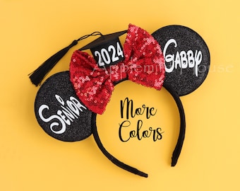 Graduation Ears, Graduation Mickey Ears, 2024 Graduation Hat Ears, Minnie Ears,  Class of 2024 Mickey Ears, Senior Graduation Minnie Ears