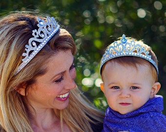 Cinderell Crown Headband, Silver Glitter Princess Crown, Birthday crown, Silver Costume Tiara Crown for Babies, Kids, Adults