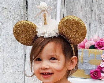 Birthday ears, Birthday Mickey Ears, Birthday Party Hat ears, Mickey ears, First Birthday ears, Birthday Minnie ears, Party Hat Mouse Ears