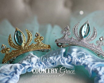 Ice Queen Crown Hair Clip,  Birthday Crown, Halloween Costume Headpiece, Crown Hair Clip for Adults and Kids,  Silver and Gold Crown