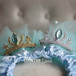 Ice Queen Crown Hair Clip,  Birthday Crown, Halloween Costume Headpiece, Crown Hair Clip for Adults and Kids,  Silver and Gold Crown