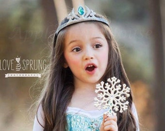 Elsa Crown, Elsa Headband, Frozen Crown, Princess Crown, Birthday Crown, Princess Costume Crown, Glitter Gold Crown, Glitter Silver Crown