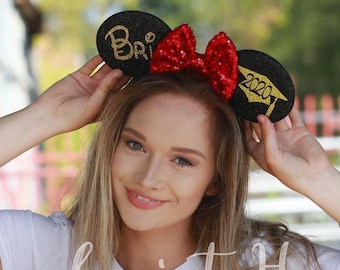2025 Graduation Minnie Ears, Graduation Mickey Ears, Graduation Hat Mouse Ears, Class of 2025, Senior Graduation Minnie Ears