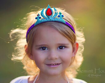 Mermaid Crown, Mermaid Tiara Headband, Mermaid Birthday Crown, Princess Crown, Glitter Gold Crown, Birthday Gifts for Kids, Gifts for Girls