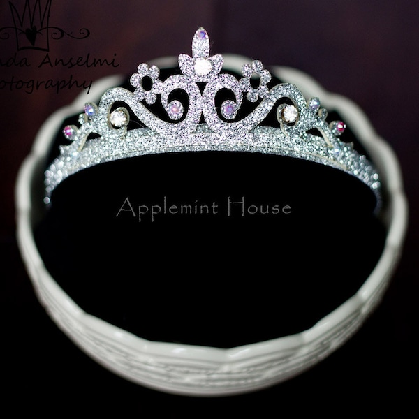 Birthday Silver Crown, Princess glitter crown, Tiara crown, Party crown for baby girl kids, Birthday Girl Crystal Stone Crown headband