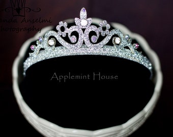 Birthday Silver Crown, Princess glitter crown, Tiara crown, Party crown for baby girl kids, Birthday Girl Crystal Stone Crown headband