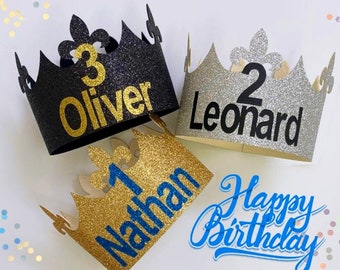 birthday crown, Full size birthday crown for boy , First Birthday Crown, baby boy, Kids, gold, Silver, boy crown, Personalized crown