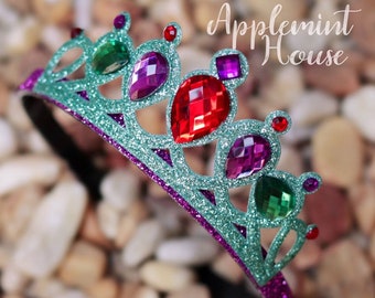 Mermaid Crown, Mermaid Tiara Headband, Mermaid Birthday Crown, Princess Crown, Glitter Gold Crown, Birthday Gifts for Kids, Gifts for Girls