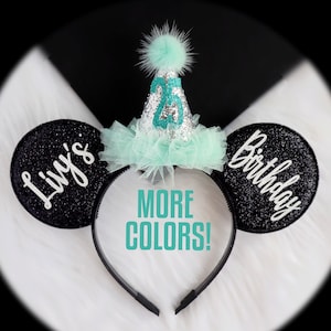 Birthday Ears, Birthday Mickey ears, Birthday Hat Minnie Ears, Custom Mickey ears,Mickey ears, Minnie ears, Mouse ears headband