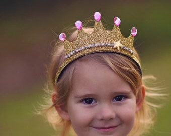 Birthday crown, Pinkalicious Crown, Princess crown, Halloween costume crown, Tiara headband with wand for kids, girls adult's