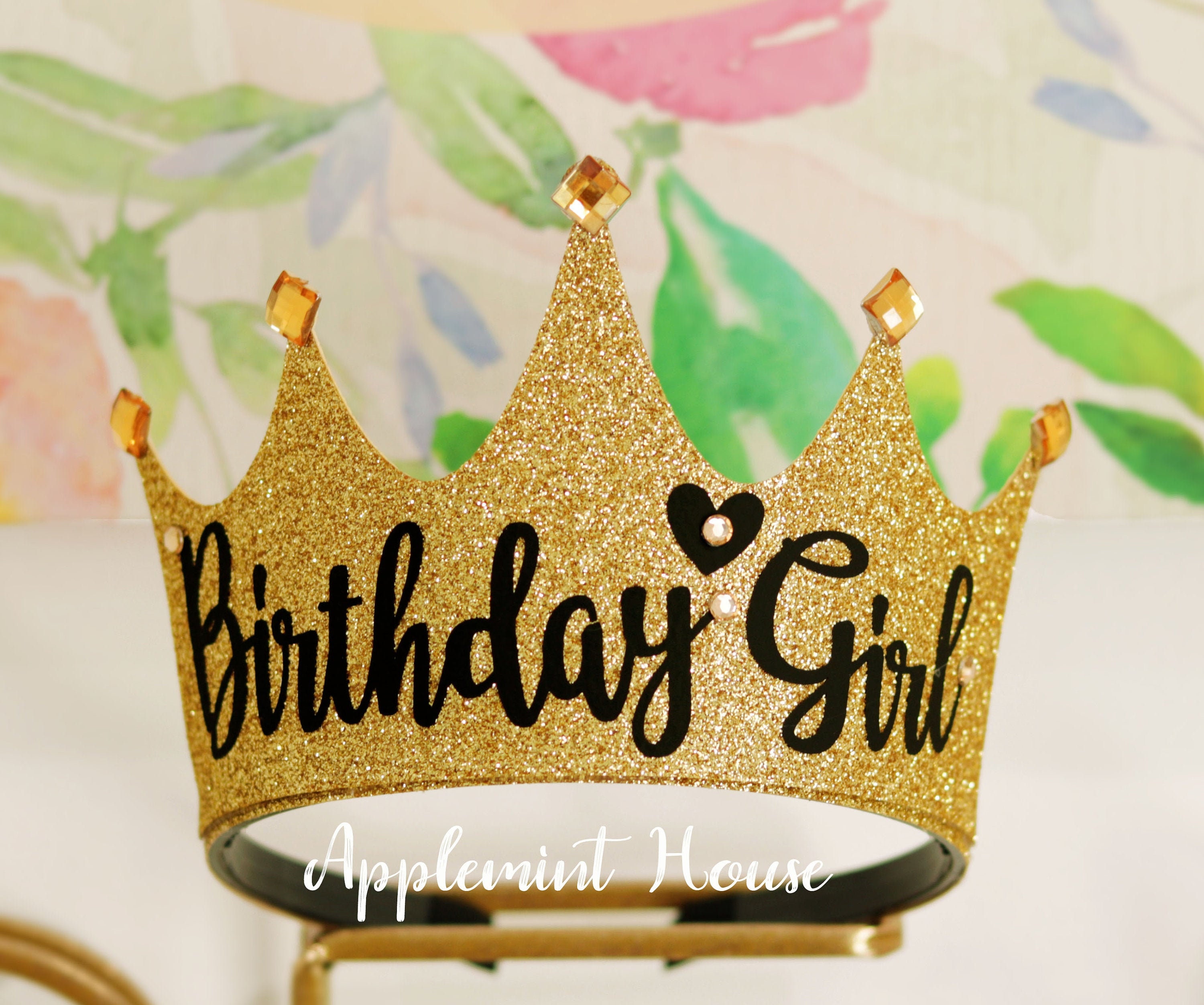 thumbnail image 2 of Birthday Girl With Crown Rhinestone Iron-On Transfer – Hot Fix Bling For Baby Boy Or Girl 2 of 6