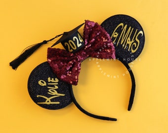 Graduation Mickey Ears, Mickey Ears, Class of 2024 Mouse Ears, Disney Ears, Senior Graduation Ears, Minnie Ears, Mouse Ears Headband