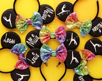 Mickey ears, Minnie ears, Minnie ears, mouse ears, Gymnastics team ears, school logo, dance team, group ears, Cheerleader, kids and adults