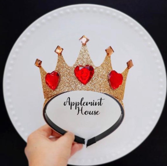 ApplemintHouse Queen of Hearts Crown, Queen of Hearts Headband, Evil Queen, Queen of Hearts Costume, Alice in Wonderland Queen Crown, Evil Queen's Crown