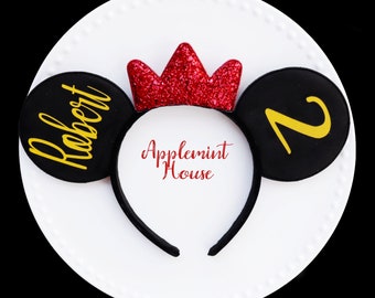 Birthday Party Crown ears, Birthday Mickey ears, Mouse ears for boy toddlers kids, First Birthday ears, Birthday ears, Mickey ears headband