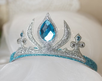Ice Queen Crown, Princess Birthday Crown, Halloween Costume Headpiece , Characters Headband for Adults and Kids, Girl Silver and Gold Crown