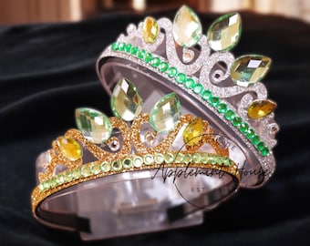 Tiana Crown Headband, Glitter Silver or Gold Birthday Tiara, Princess Dress Up Crown, Halloween Costume Headpiece, Cosplay for All Ages