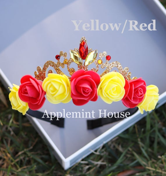 Corona Compleanno 4 Anni Bambina - Tiara Principessa Con Fiori Rosa - Foto 11