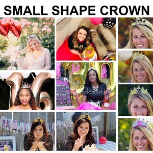 birthday crown, custom birthday party crown, glitter gold crown with Age, customized Party crown headband, 30th birthday crown image 5