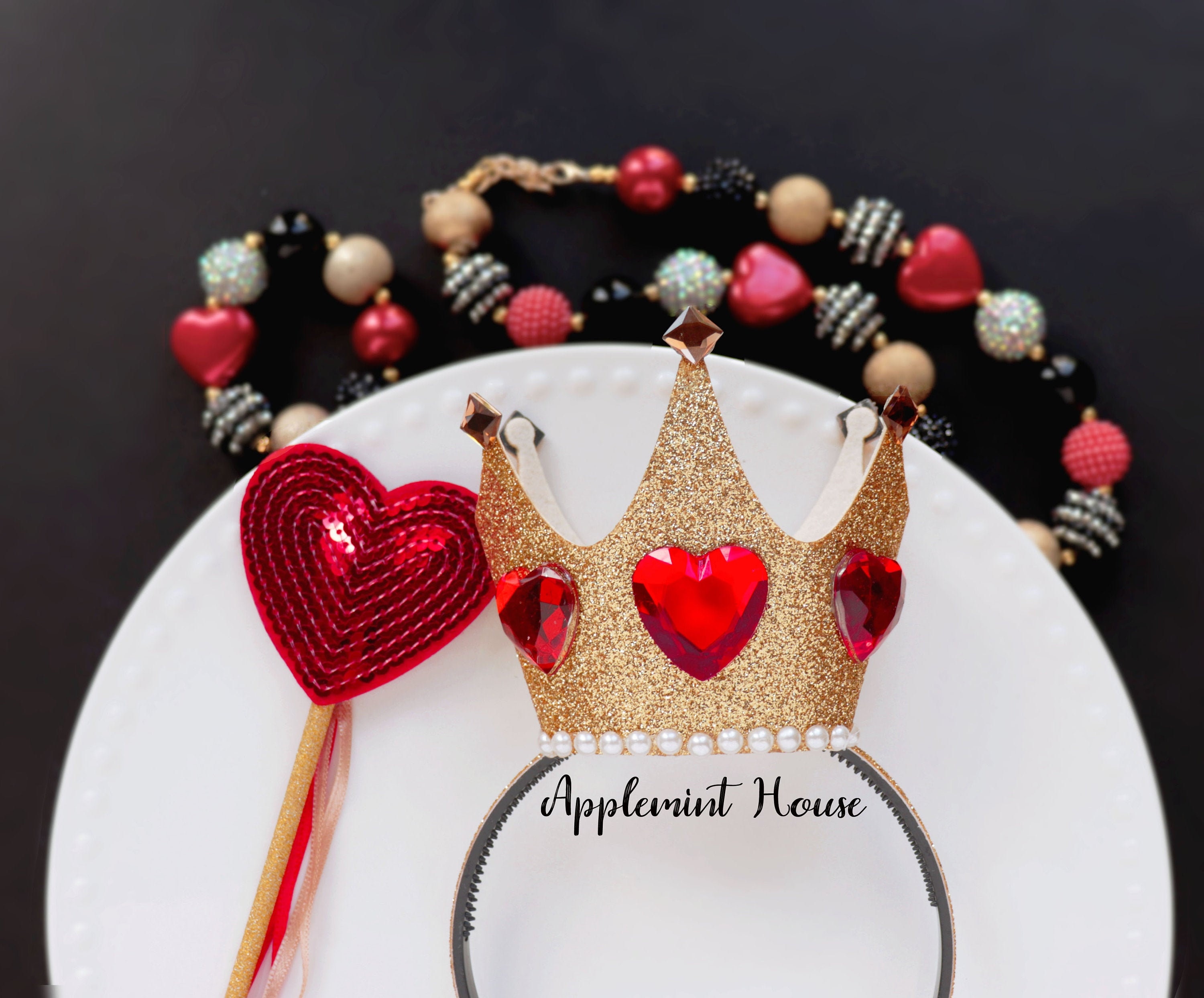 Queen Of Hearts Costume Crown Alice In Wonderland Red Queen 3D Printed ...