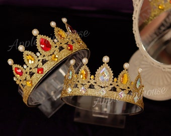 Belle Crown, Princess Crown, Belle Gold Crown Headband, Belle Tiara, Birthday Crown, Belle Costume Crown, Girl Birthday Gift