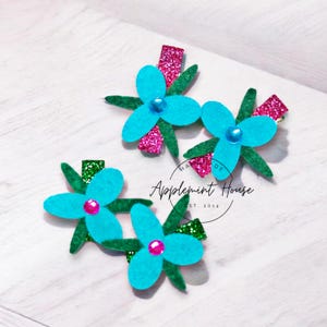 Poppy Hair clips, Troll Flower Cute Aligator Hair clips for Toddler, Kids and Girls, Poppy Birthday Hair Accessories