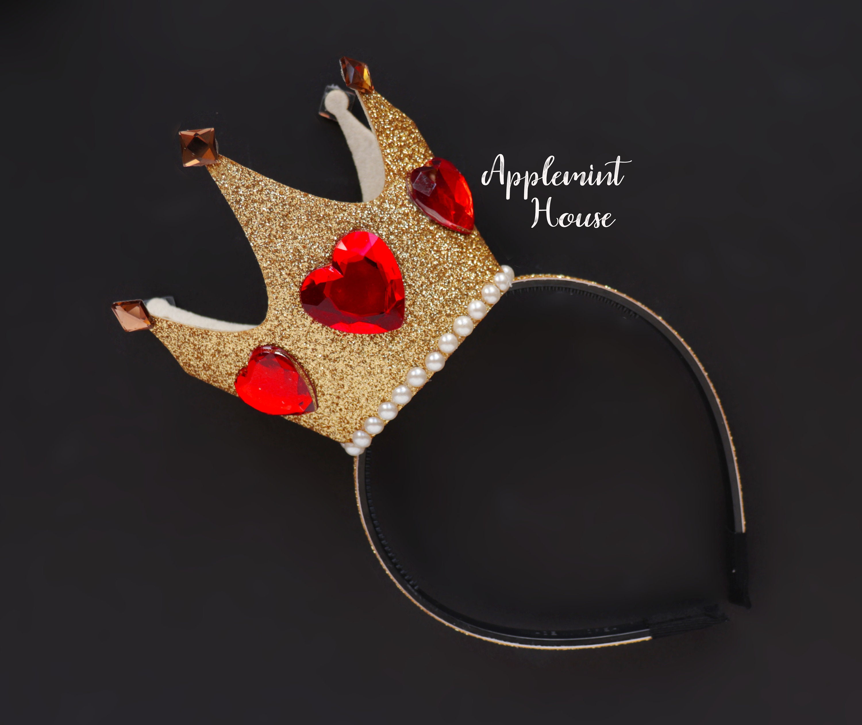 Queen Of Hearts Crown Queen Of Hearts Headband Queen Of Etsy
