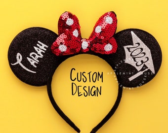 2025 Graduation Ears, Mickey Ears, Graduation Hat Mouse Ears, Minnie Ears, Class of 2025 Mickey Ears, Senior Graduation Minnie Ears