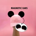 Removable Magnetic Mickey Ears for Hat, Interchangeable Mouse Ear for Cap, Minnie Ears for Trucker Baseball Hat, Family Trip Birthday Gift