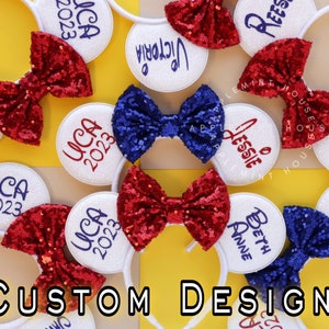 Custom Mickey Ears, Mickey Ears, Minnie Ears, Mickey Ears, Customized Mouse Ears, Cheer team ears, Summit Mickey Ears, Mouse Ears headband