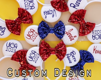 Custom Mickey Ears, Mickey Ears, Minnie Ears, Mickey Ears, Customized Mouse Ears, Cheer team ears, Summit Mickey Ears, Mouse Ears headband